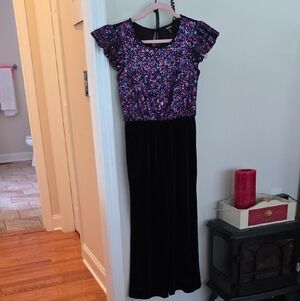 Zunie Black Dress with Multicolor Sequin Top